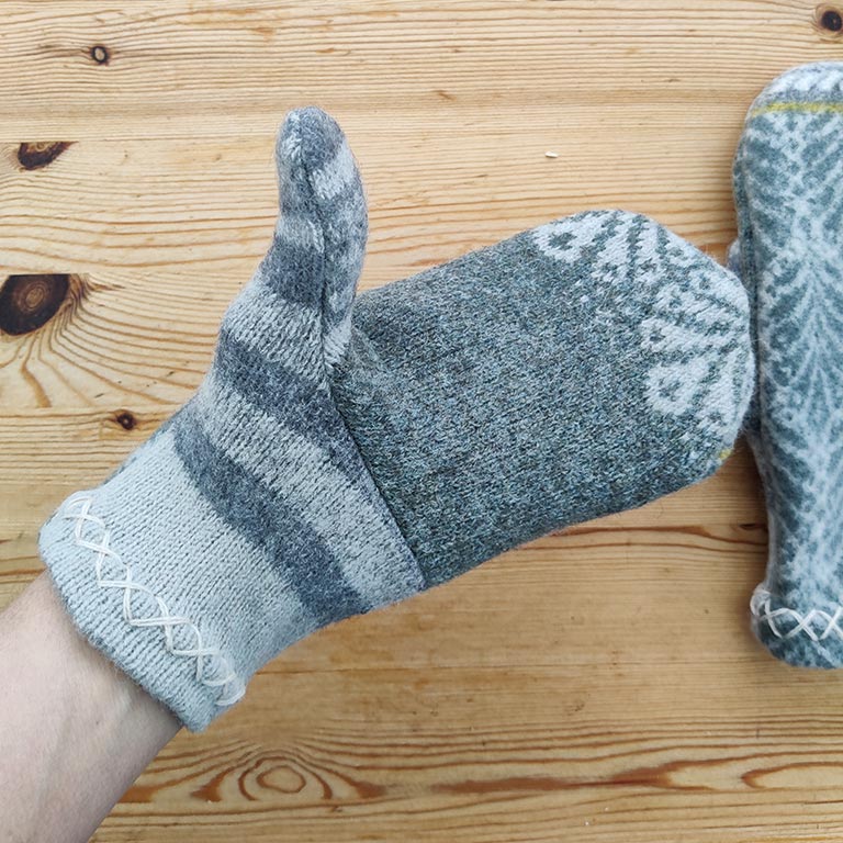 Felted Wool Mittens No. 31 - Image 3