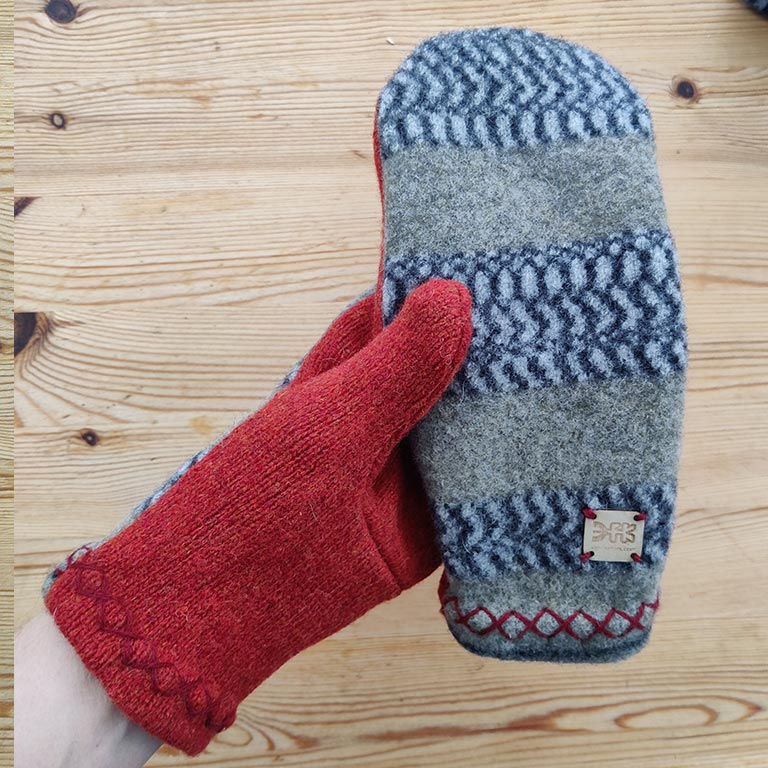 Felted Wool Mittens No. 34 - Image 4