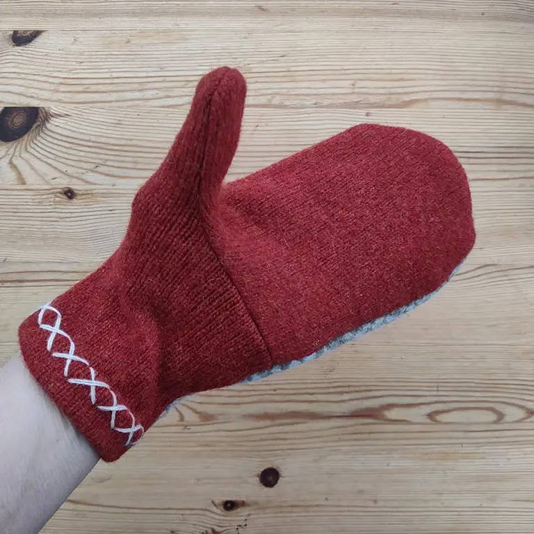 Felted Wool Mittens No. 32 - Image 3